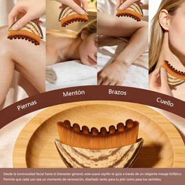 Cepillo de masaje facial para contorno linfático, ergonómico.