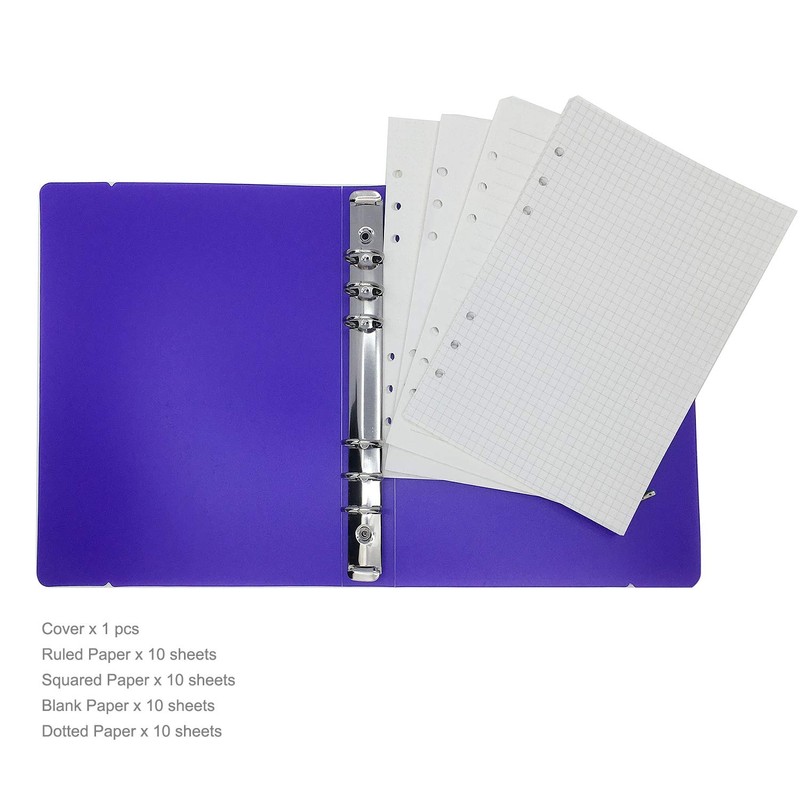A6/ A5 6-Holes Colorful PP Cover Round Ring Binder Personal