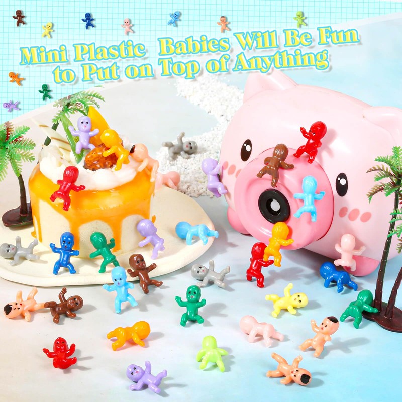 Selizo 120pcs Mini Plastic Babies, Tiny Plastic Baby Figurines Small