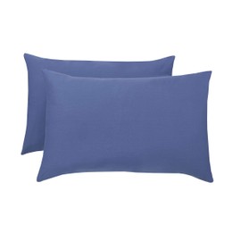 Hamilton McBride 68 Pick Polycotton French Blue Pillowcase Pair