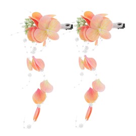 Baluue 1 Pair Artificial Flower Hair Clips for Women Lifelike Floral Barrettes for Weddings Beach Parties Versatile Styling Strong Hold for Thin Thick Hair