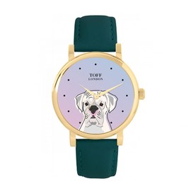 Toff London White Boxer Women's Dog Watch 38 mm Case 3 ATM Waterproof Quartz Movement Luxury Fashionable, TLWS-57074