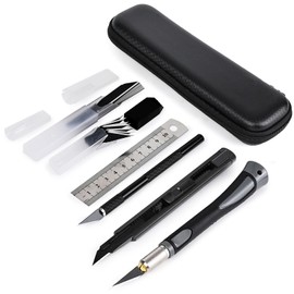 EHDIS Exacto Precision Hobby Knife Set Craft Knife Kit 9mm Utility Knife with Extra Blades Steel Ruler for Art, Working-Stencil, Scoring, Scrapbooking, Architecture Modeling, Crafting, Precision Knife