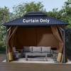 Aoodor 10x12 ft Outdoor Gazebo Curtains, 4 Panels Waterproof Privacy