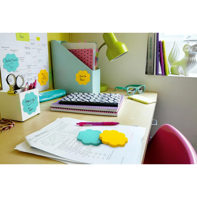 Post-it Notes, Daisy Shape, Assorted Colors, 2.6x2.6 in, 2 Pads,