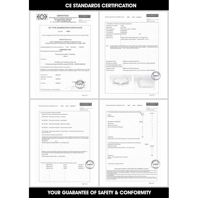 voltX 'CRYSTAL' Safety Readers Magnified Reading Safety Glasses