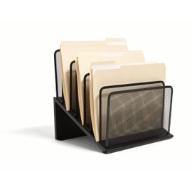 TRU RED 7 Compartment Wire Mesh File Organizer, Matte Black, 2/Pack (TR57559-CCVS)
