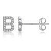 Letter B Earrings, CZ Simulated Diamond Stud Earrings Fashion Alphabet