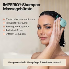 IMPERIO Kopfhaut Massagebürste zur Anregung des Haarwachstums - Premium Scalp Massager für durchblutungsfördernde Kopfmassage - Anwendung im trockenen & nassem Haar (Hellgrau)