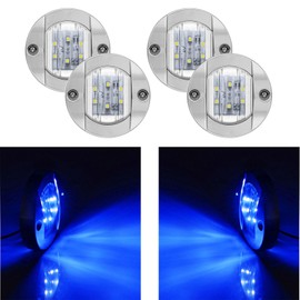 LIDSCURA 4PCS Marine Boat Deck Lights, Stern Courtesy Interior Pontoon Anchor Light Waterproof for boats Night Fishing Kayak Yacht Duck John Boat (Blue Light)