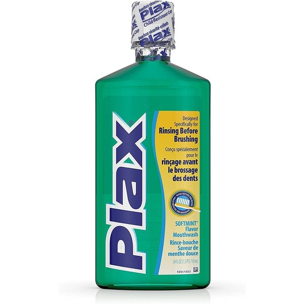 Plax Soft Mint Advanced Formula Plaque Loosening Rinse, 24 Fluid Ounce (Value Pack of 12)