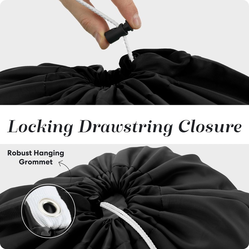 Handy Laundry Bag Shoulder Strap - Drawstring Locking Closure, Durable