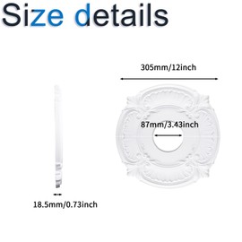 INCREWAY 1Pack Split Lighting PU Ceiling Medallion Ceiling Cover Plate Ceiling Fan Medallion Home for Light Fixtures Ceiling Light Trim, 12 Inch OD x 3.5 Inch ID