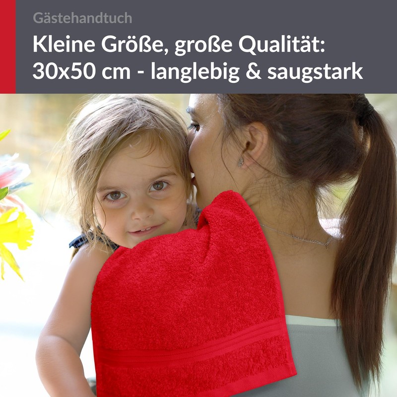 Lashuma Guest Towel, Scarlet Red, Bath Textiles, Linz Terry Towel