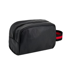 JOPHY & CO. Men's EcoLeather Wrist Pouch, Men's Beauty Case, Travel Bag, Travel Pouch, Small Hand Bag with Faux Leather Strap.Art.2769, Black