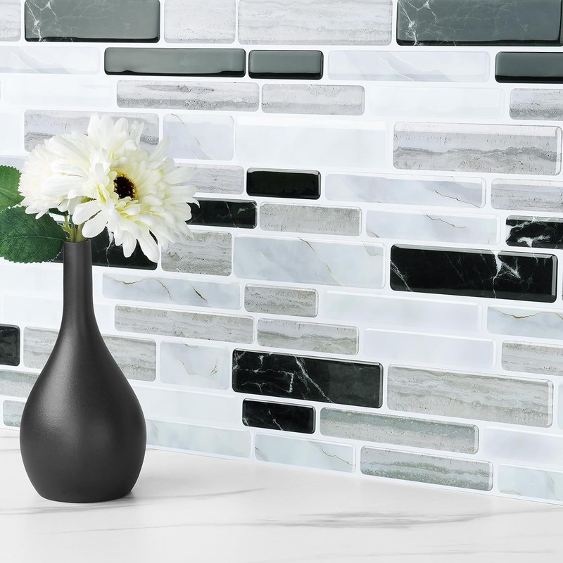 FunStick Marble Peel and Stick Backsplash for Kitchen 12"x12" Removable