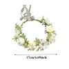 Floral Crown Headband Adjustable Ribbon Boho Rose Crown Floral Headpiece