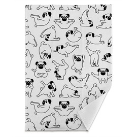 Voatok Pug Kitchen Towels, Pug Gifts for Pug Lovers, Pug Mom Gifts, Funny Pug Gifts, Pug Dish Towels, Pug Hand Towels, 16x24 Inch