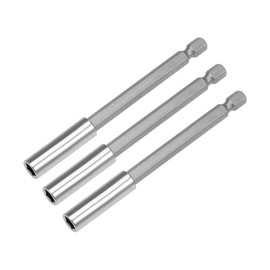 sourcing map 3 Pcs 1/4 Inch Hex Shank by 4 Inch Magnetic Bit Holder Extension, Quick Release Screwdriver Drill Bit Power Tool