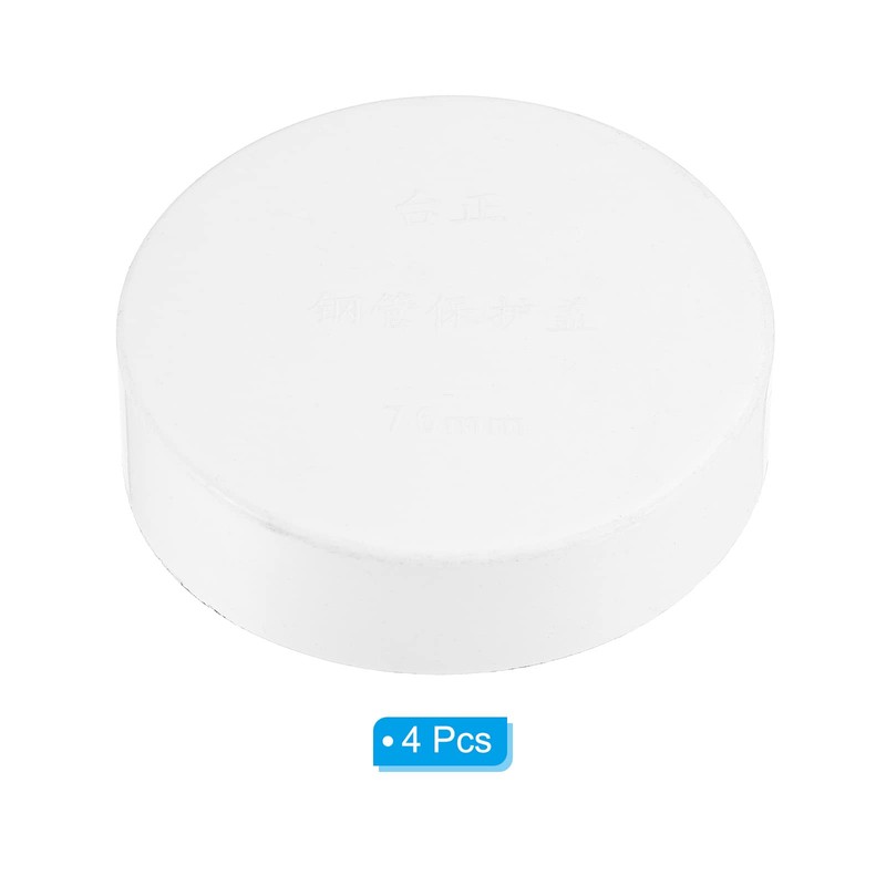 PATIKIL 3"/76mm ID PVC Pipe End Cap Fitting, 4 Pack