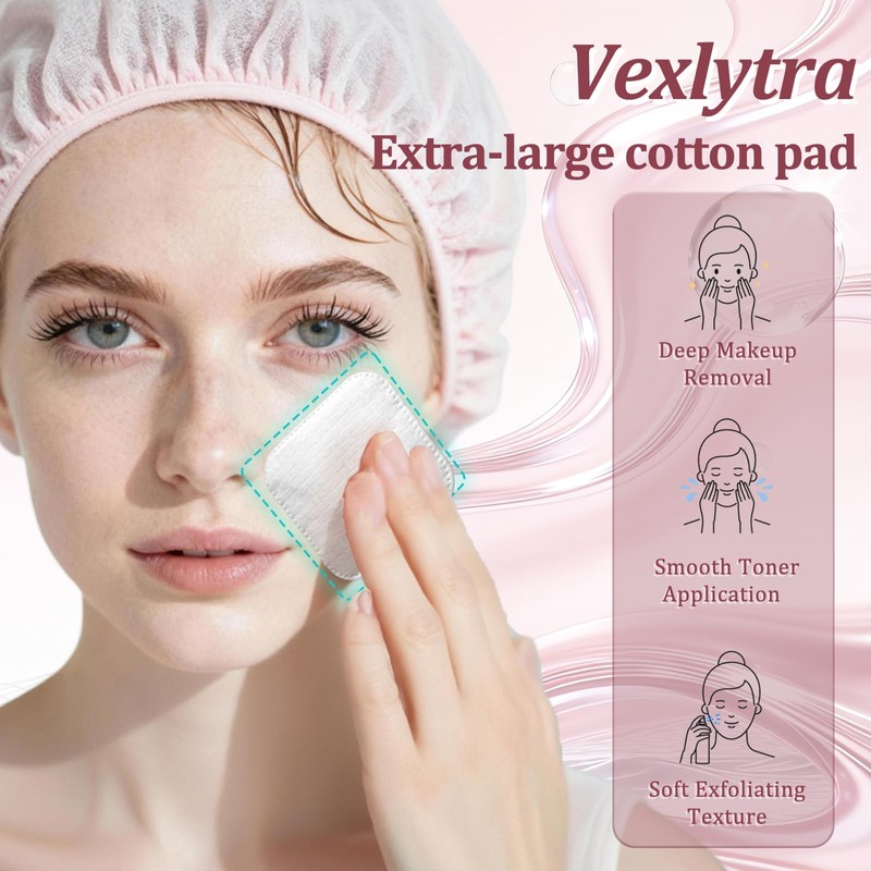 Vexlytra Large Cotton Pads for Face (150 Count) – Upgraded