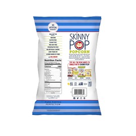 SkinnyPop Original Popped Popcorn, Individual Bags, Gluten Free Popcorn, Healthy Snacks, Non-GMO, 4.4oz (Pack of 12), Butter