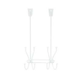 Kenney KN61581 Over the Door Hanging 8-Prong Storage Hook for Hanging Towels or Coats on the Back of the Door in Bathroom or Bedroom, White