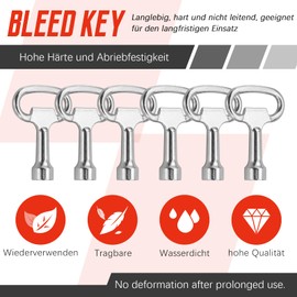 Kaelah Pack of 10 square wrench, mandrel wrench, socket wrench, control cabinet key, all-purpose key, made of zinc alloy, 13 x 8 x 8 mm, for gas, water meter, box