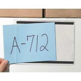 StoreSMART® - 8 1/2" x 11" - 2 Magnetic Strips Along The Long Sides - Open Short Side - 10-Pack - Magnetic Pocket - for Refrigerator or Locker - PE1009M-10