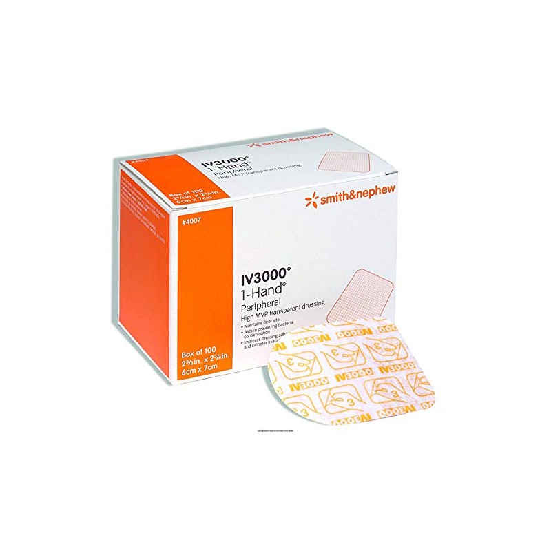 IV 3000 1-Hand 2 3/8" x 2 3/4" Transparent Adhesive