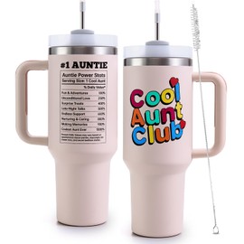 VoziSpace Cool Aunt Tumbler Birthday Gifts for Women, Mother’s Day Stainless Steel Insulated Travel Cup with Lid, Funny Gift for Auntie