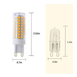G9 Led Light Bulb,10W Dimmable Light Bulbs (100W Halogen Bulbs Equivalent),2 Pin Base102Pcs 2835SMD Chips,3000K Warm White,1500Lumen Bi Pin Base JC Type Ceramic Body CRI>90+ 120V,6 Pack