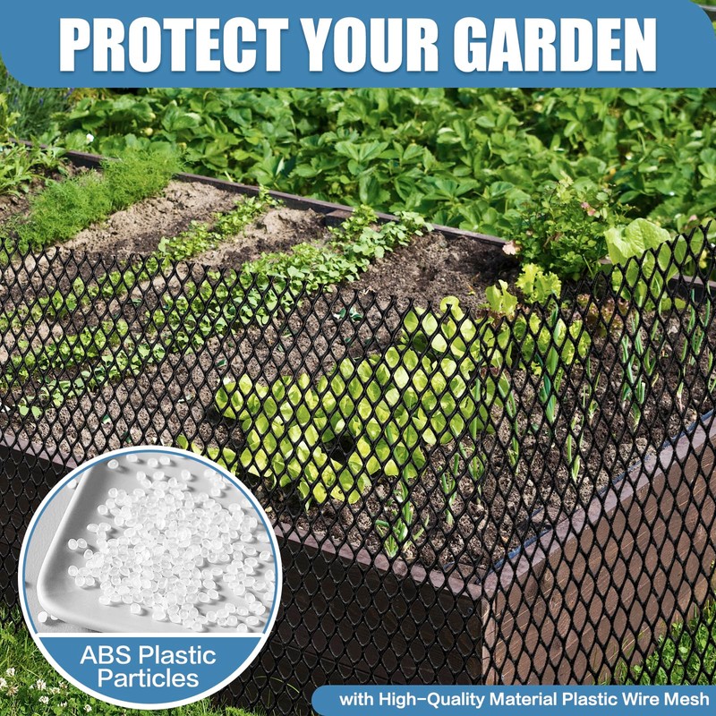 Plastic Pet & Garden Fence - Black 15.7in X 50ft