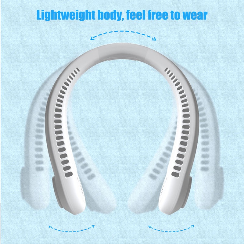 Portable Neck Fan Leafless Hands Free Quiet Lightweight USB Charging