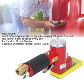 Jadeshay Random Orbital Sander Pneumatic Tool, High Power Push Switch Palm Sander with Air Filter, Zinc Alloy Construction, for Auto Body, Woodworking & Polishing