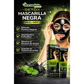 Mascarilla Negra Detox Peel-Off, Limpieza Facial Profunda, 120g, Para Todo Tipo De Piel, Elimina Puntos Negros, Purifica y Suaviza la Textura de la Piel Labs Ncredible