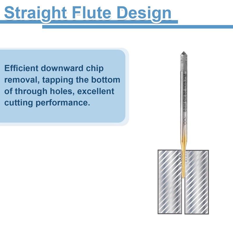 sourcing map 2pcs Straight Flute Thread Tap, M1.6 x 0.35