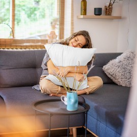 Coddsmz 4 Pack Decorative 100% Cotton Pillow Covers 16x16 Inch Square Cushion Cover Solid Throw Pillowcase for Home Bed Sofa (White, 40 x 40 cm (Pack of 4))