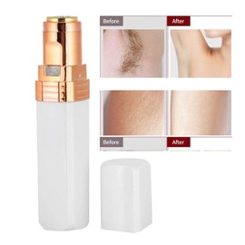 Mini Electric Hair Remover Cute Lipstick Shape Face Body Hair Removal Machine for Women Facial Hair Remover Razor (White)