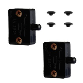 Tabanzhe Cupboard Door Switch-2 Pack Cupboard Door Light Switch 1A 250V Auto Light Control Switch Push to Break Light Door Switch for Cabinet Wardrobe Doors(Black)
