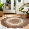 Super Area Rugs Rustic Red/Brown Braided Rug for Dining Room