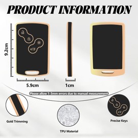 TOOMUME Key Cover, Car Key Case Card Suitable for Renault Scenic Clio Laguna Megane Zoe Captur Duster Espace Fluence Koleos Kadjar Logan, Key Cover Protection Key Case – Smart Key