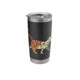 Cat Silhouette Images Vintage Look Stainless Steel Insulated Tumbler