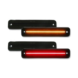 Stark Industries Laser Style Turn Signals - Front/Rear LED Side Markers For Hummer H2 2009-2013, 4 Piece Set, Amber/Red, Smoked Lens