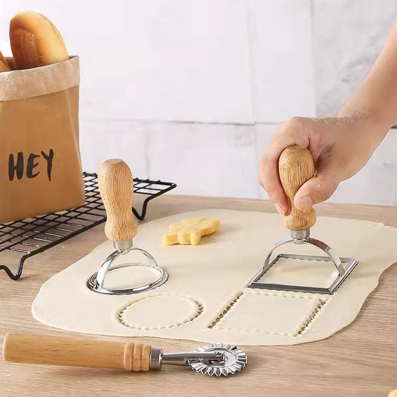 Ravioli Stamp Maker Cutter with Roller Wheel Set of 5,