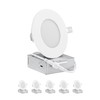 QPLUS Home 6-Pack 4-Inch Slim-Panel Recessed Light, White, 4000K Cool