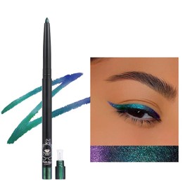 Erinde Lápiz Delineador de Ojos Camaleón Metálico, Lápiz Delineador de Ojos en Gel Brillante que Cambia de Color, Resistente al Agua y Duradero, Altamente Pigmentado,#05