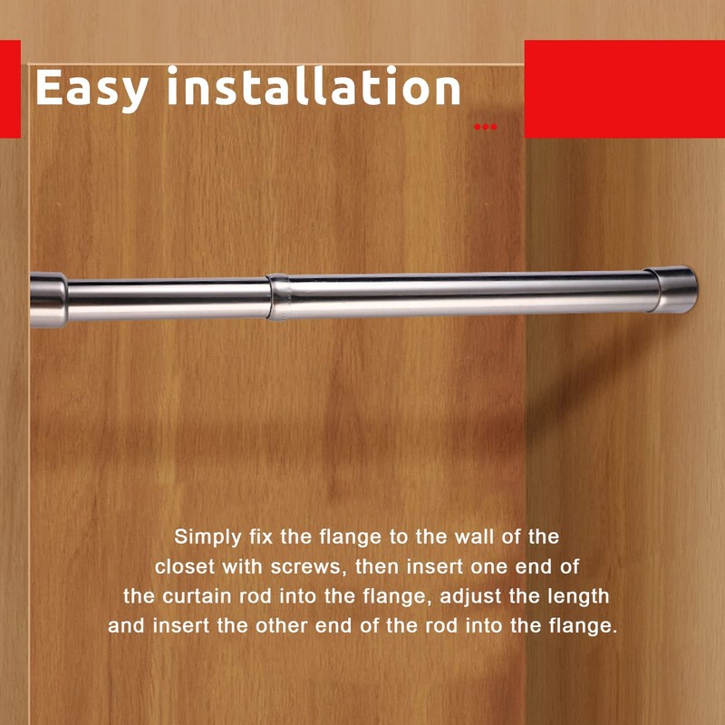 31-51 cm Clothes Rail Made of Stainless Steel, GEBAUM Retractable