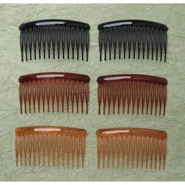 Ruwado 6 Pcs 15 Teeth Hair Side Comb 8 x 4.5 cm Twist French Vintage Style Hair Clips Pins Accessories for Women Girls Bridal Wedding Veil Fine Long Curly Hair Supplies (Colorful)