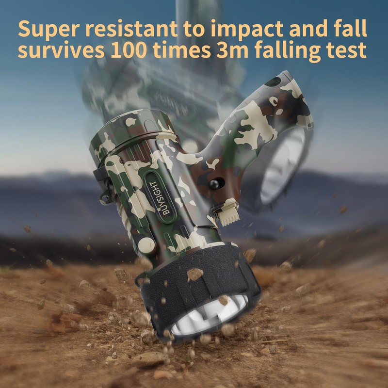 BUYSIGHT Rechargeable Spotlight Flashlight, High Lumen Hand held Spotlight Waterproof